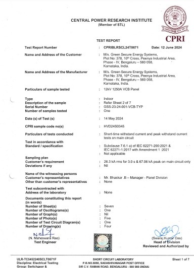 CPRI TEST REPORT - Certificate